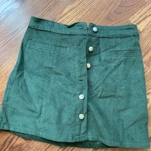 army green mini-skirt